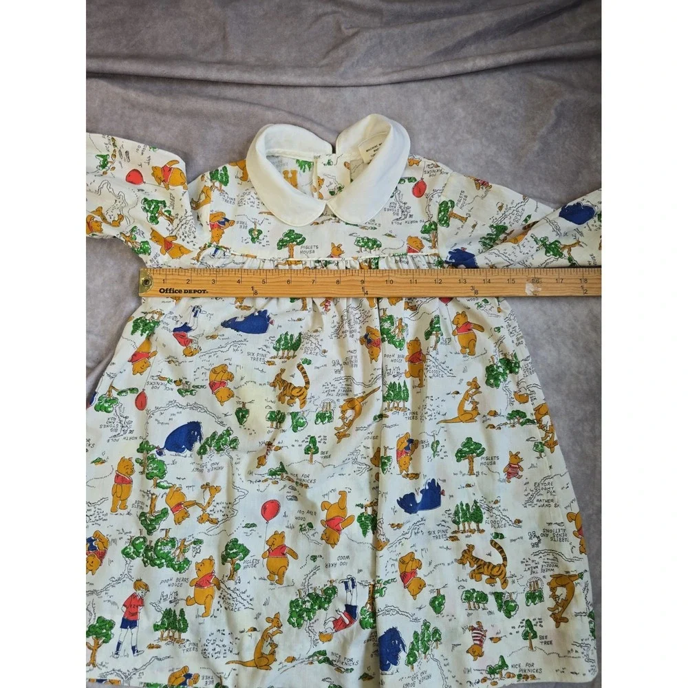 Vintage Winnie the Pooh Bear Dress 70s Sears 100 ACRE WOOD Size 6 Flaws